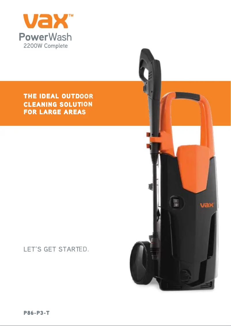 Página 1 del manual Manual de usuario Vax PowerWash P86-P3-T
