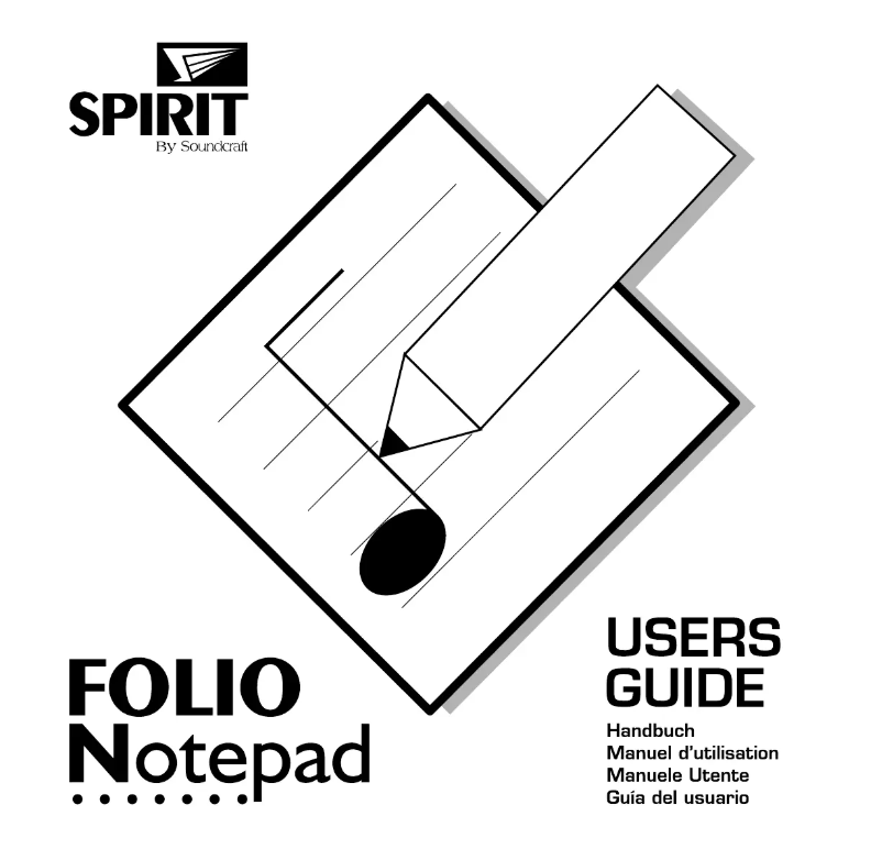 Page 1 de la notice Manuel utilisateur Soundcraft Spirit Notepad