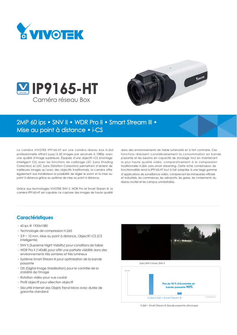 Page 1 de la notice Fiche technique Vivotek IP9165-HT-v2