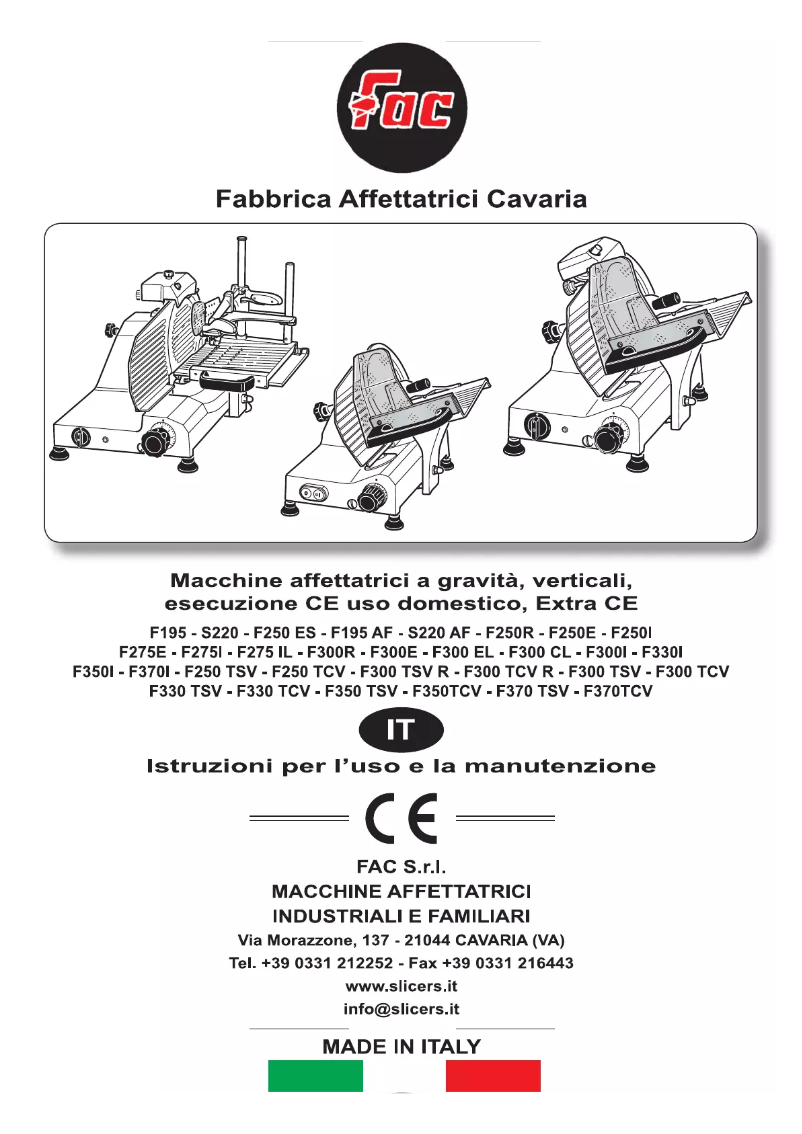 Image de la première page du manuel de l'appareil F 195 CE Domestico