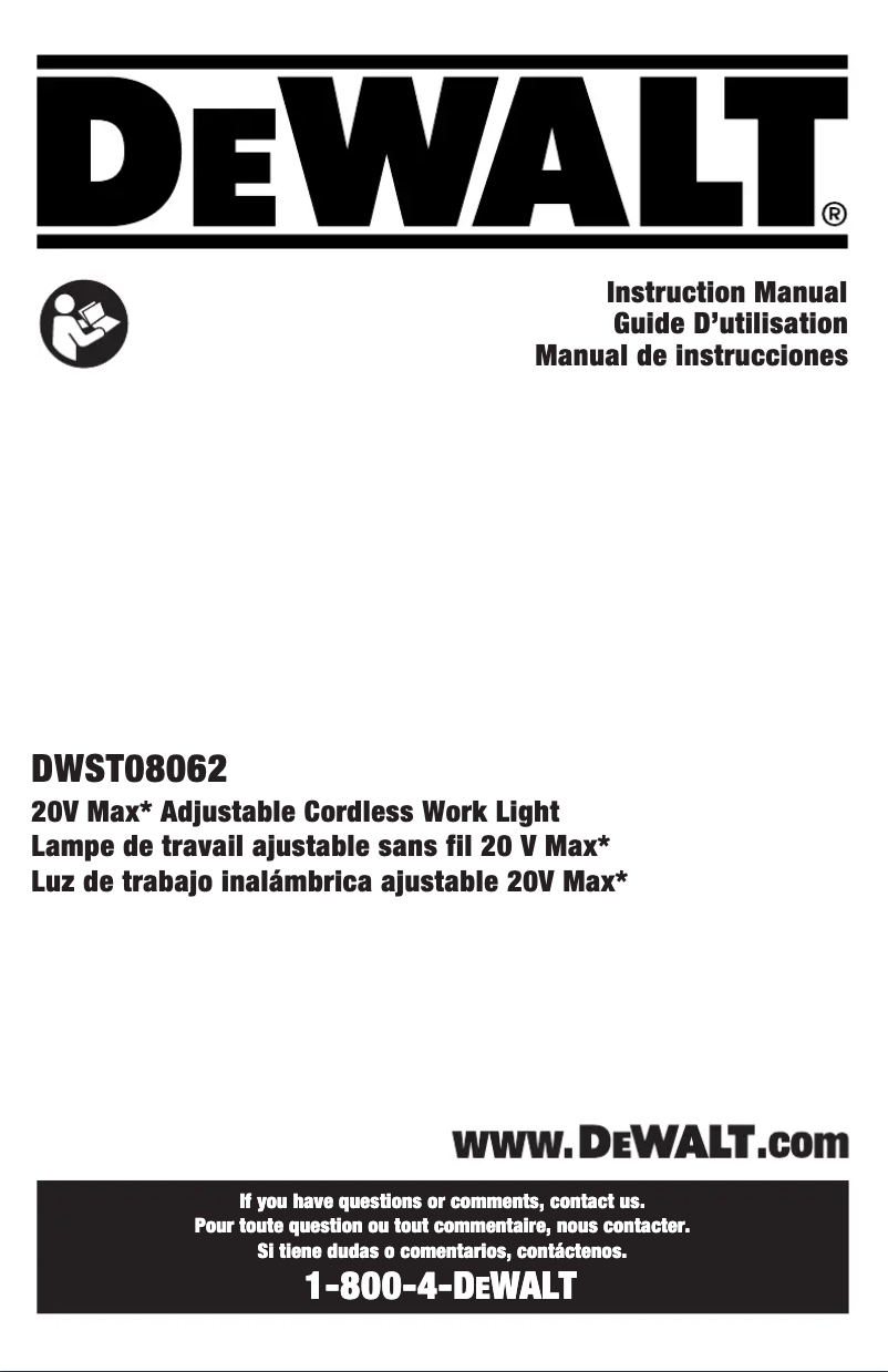 Page n°1 - Manuel utilisateur DeWalt DWST08062