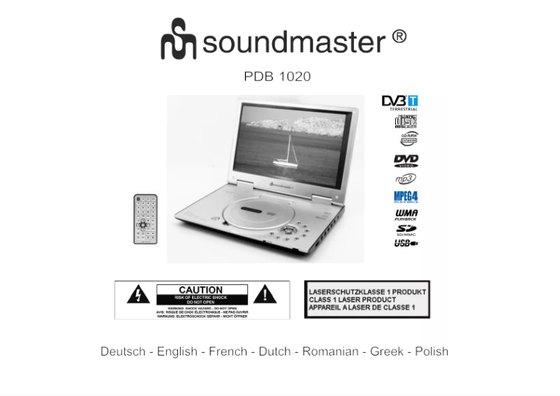 Page 1 de la notice Manuel utilisateur Soundmaster PDB1020
