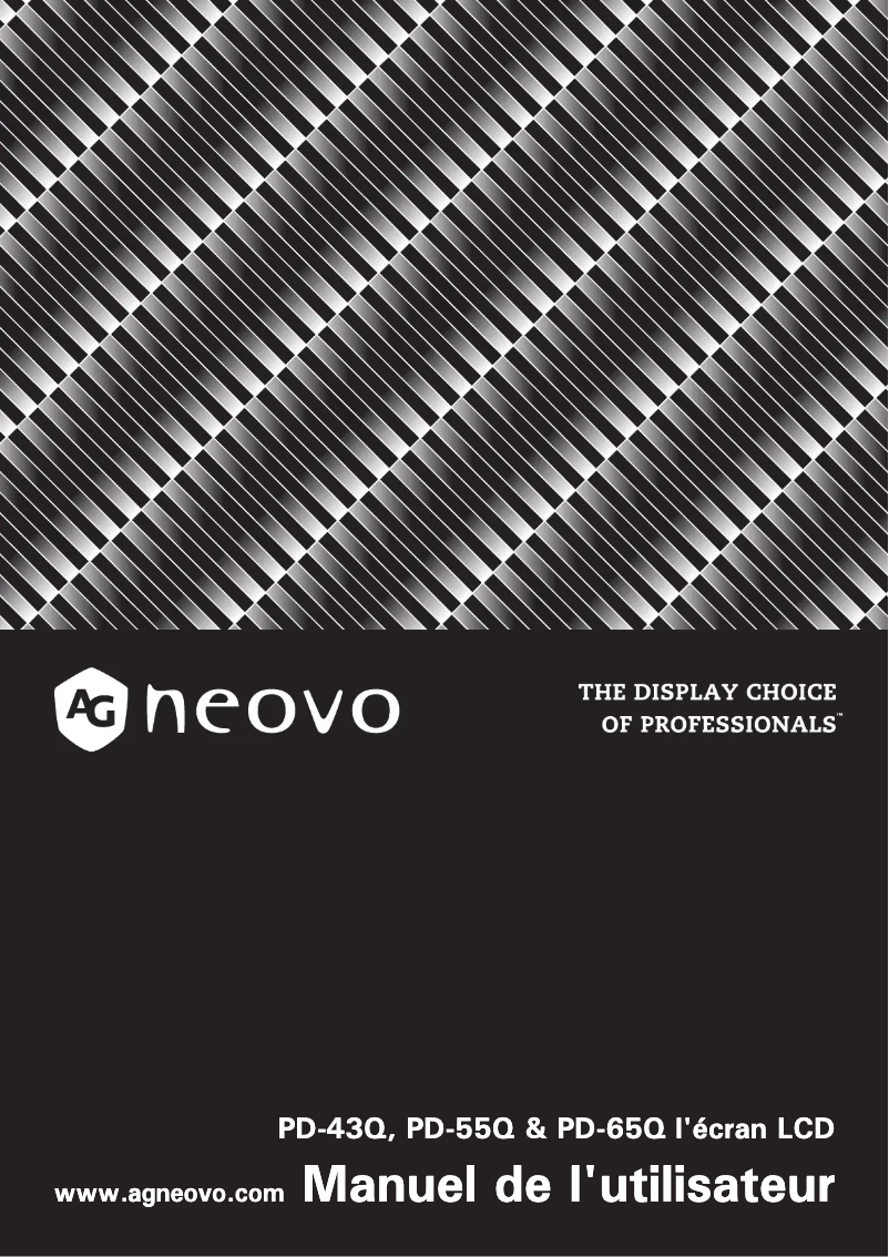 Page 1 de la notice Manuel utilisateur AG Neovo PD-65Q