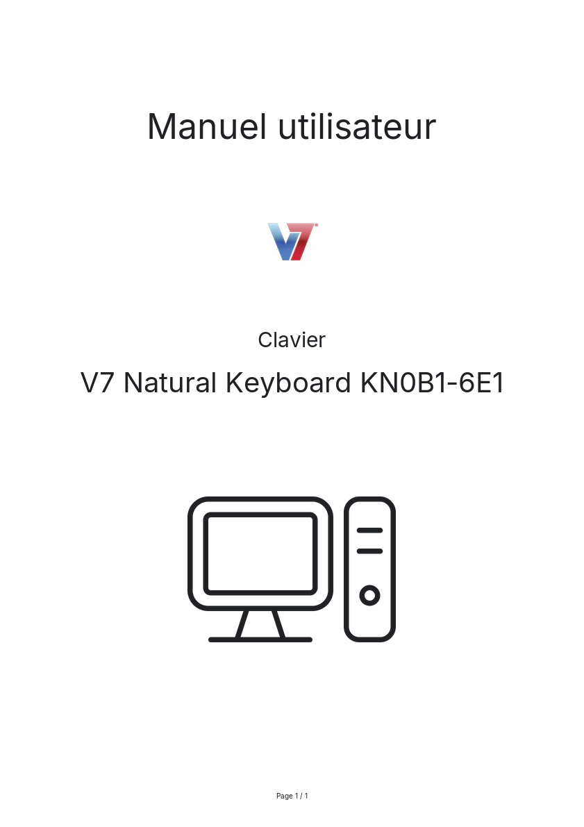 Page n°1 - Manuel utilisateur V7 Natural Keyboard KN0B1-6E1