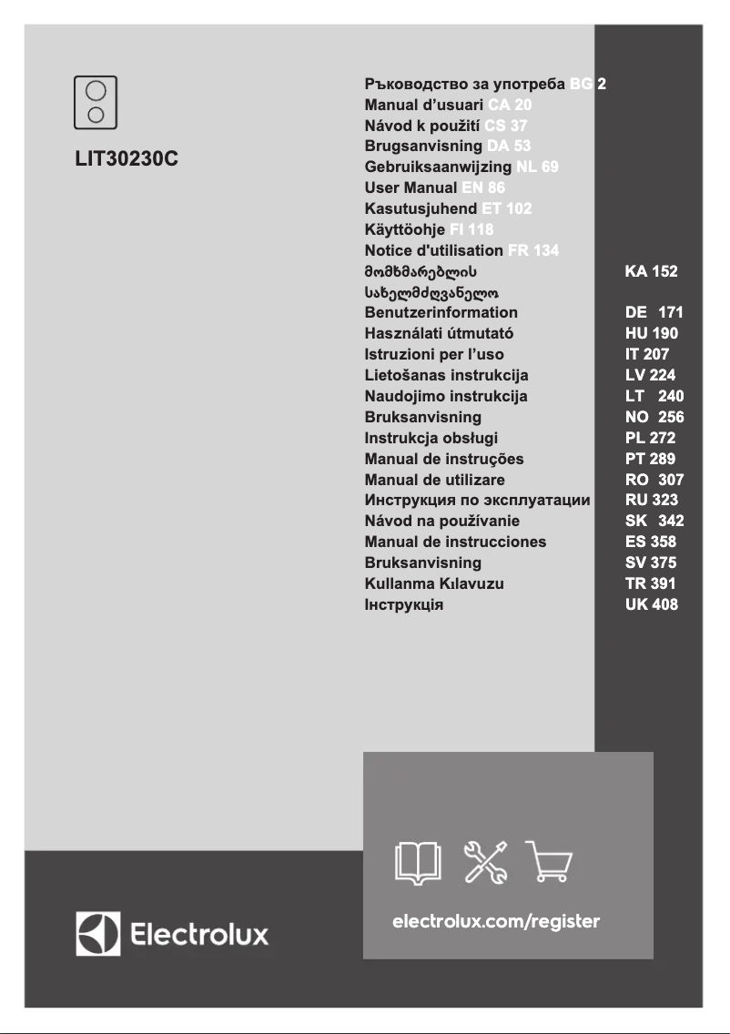 Page 1 de la notice Manuel utilisateur Electrolux LIT30230C