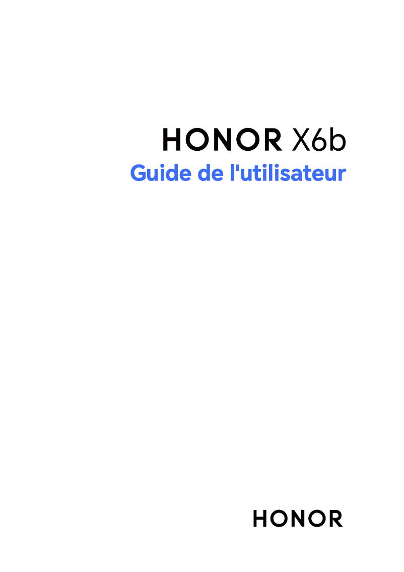 Page n°1 - Manuel utilisateur Honor X6b