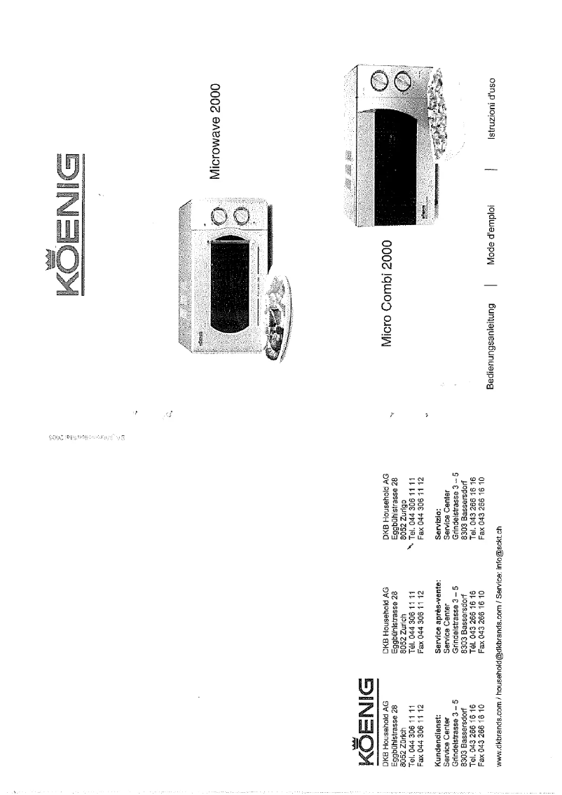 Page 1 de la notice Manuel utilisateur Koenig Micro Combi 2000
