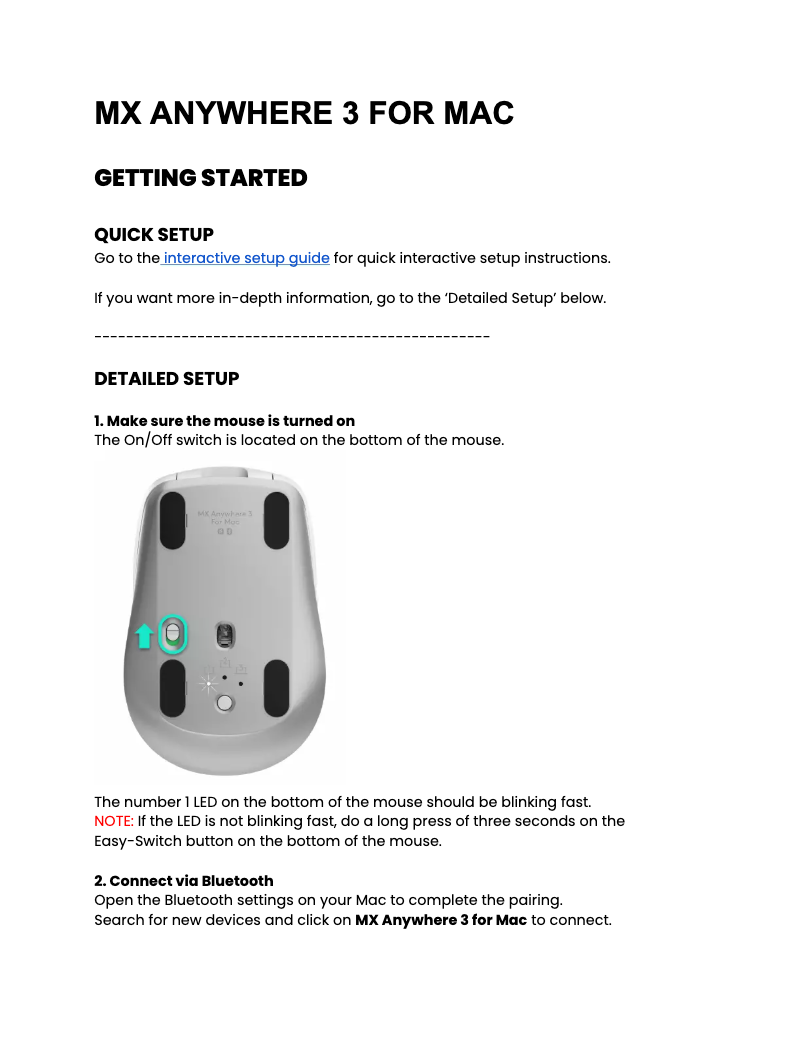 Page n°1 - Manuel utilisateur Logitech MX Anywhere 3