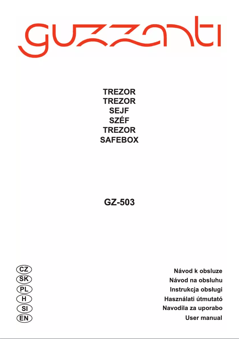 Page n°1 - Manuel utilisateur Guzzanti GZ-503