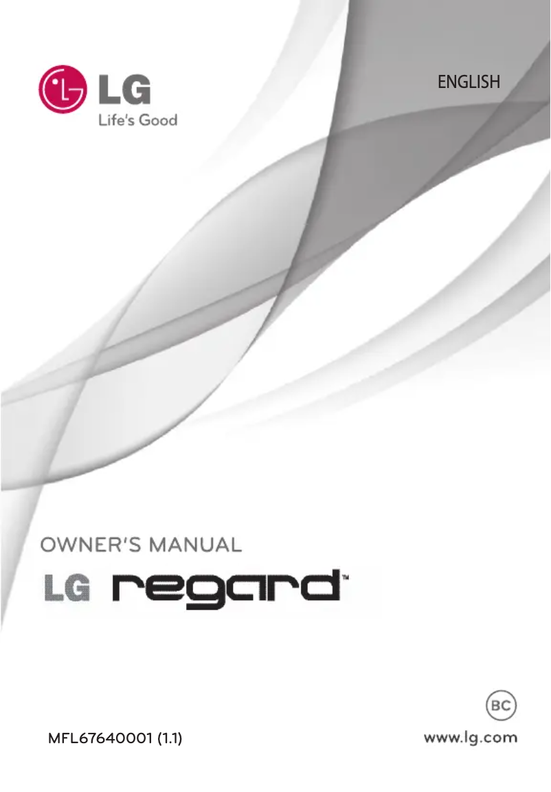 Page n°1 - Manuel utilisateur LG Regard