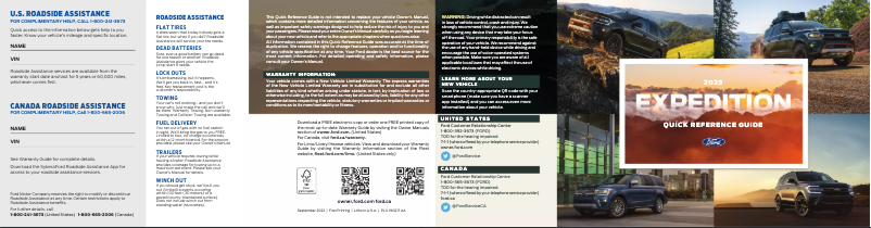 Page n°1 - Guide de démarrage rapide Ford Expedition (2023)