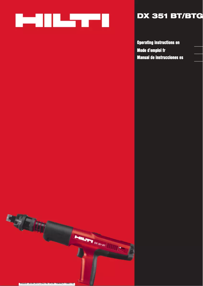 Image de la première page du manuel de l'appareil DX 351-BT