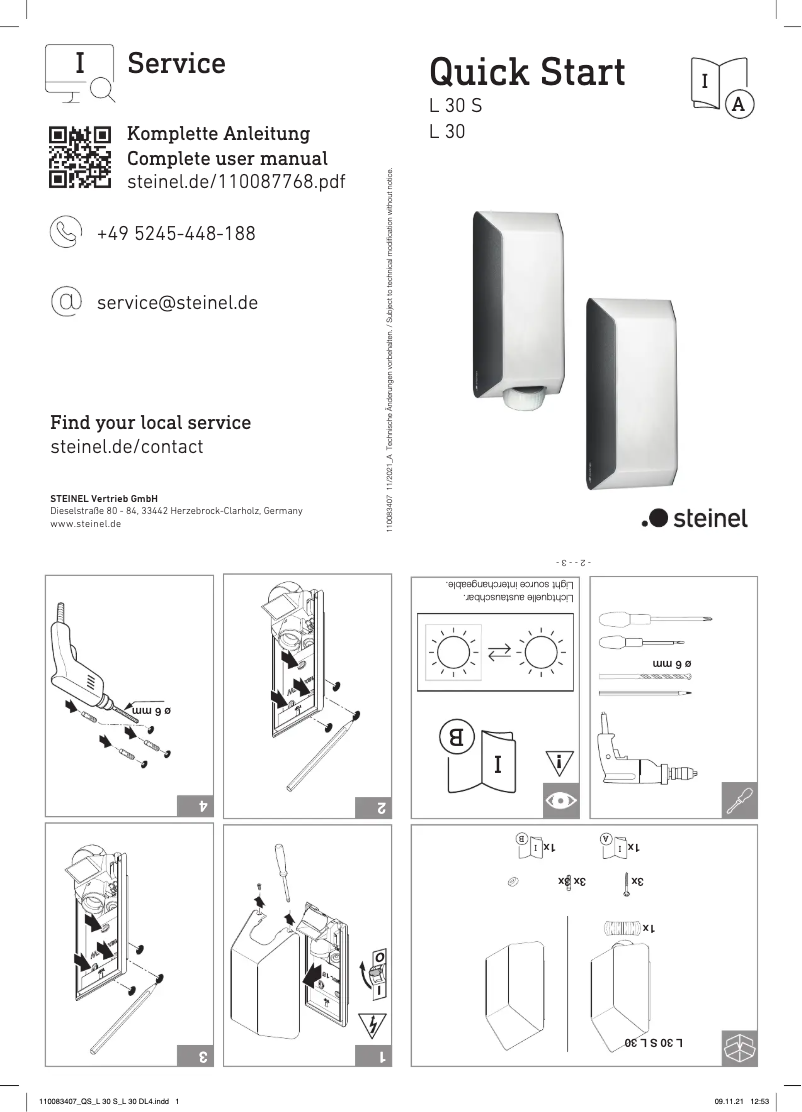 Image de la première page du manuel de l'appareil L 30 S
