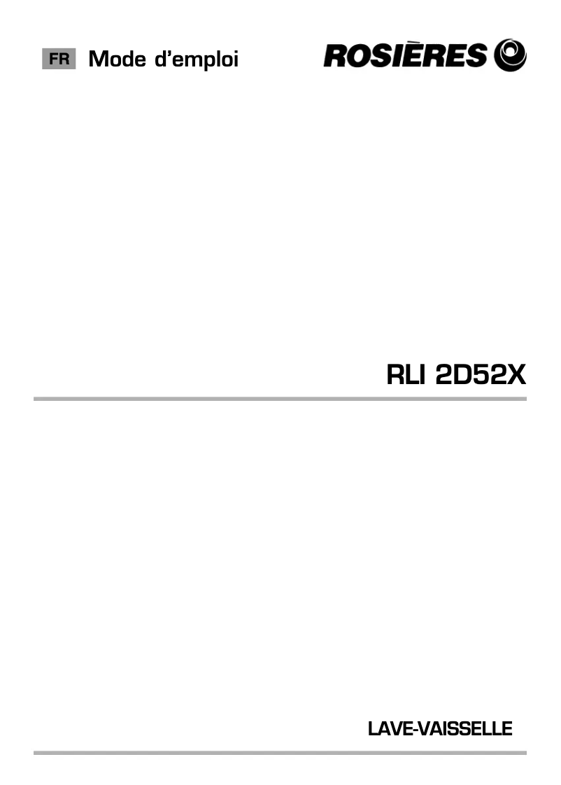 Page 1 de la notice Manuel utilisateur Rosieres RLI 2D52X