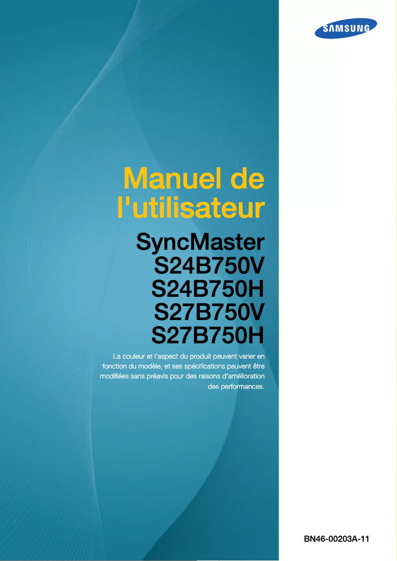 Image de la première page du manuel de l'appareil SyncMaster S24B750V