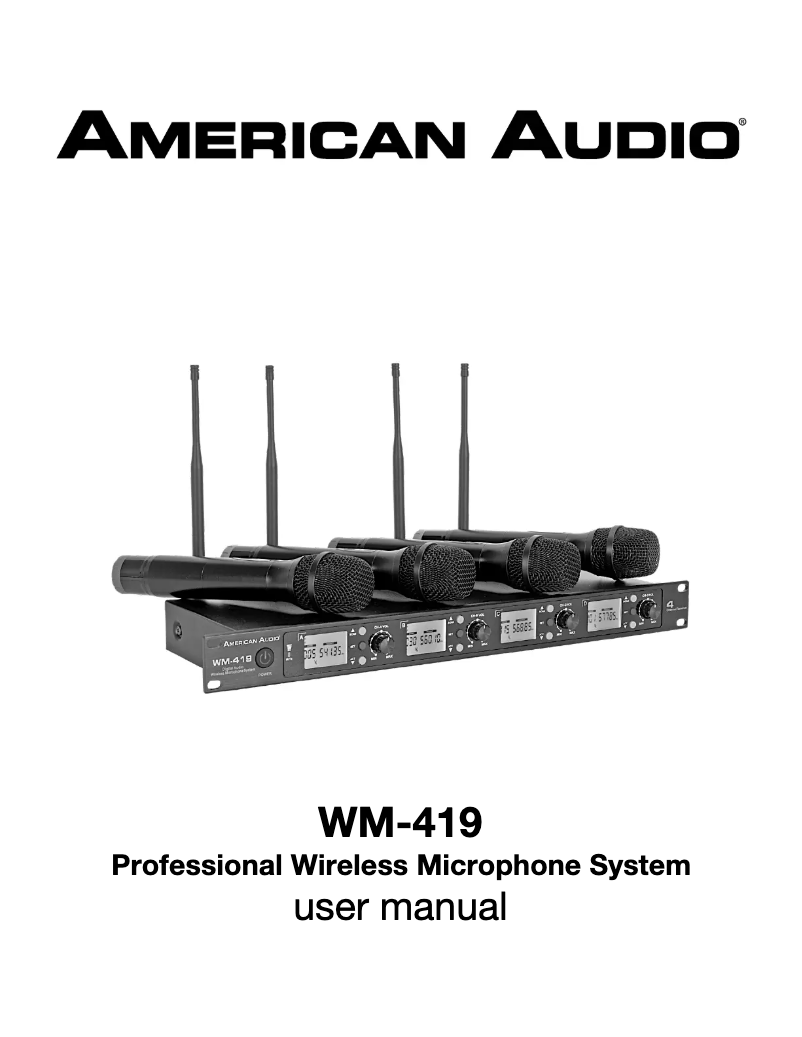 Page n°1 - Manuel utilisateur American DJ WM-419