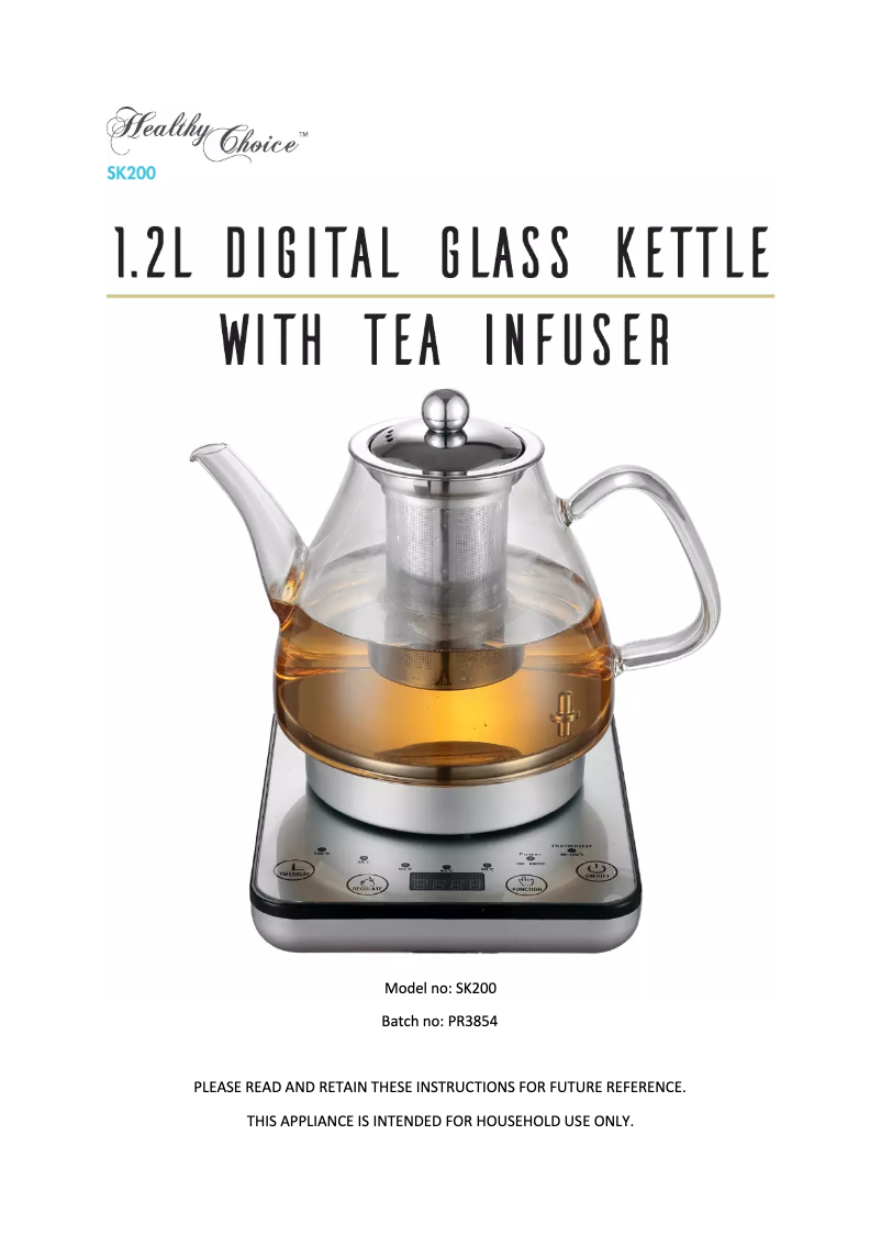 Page 1 de la notice Manuel utilisateur Lenoxx Healthy Choice SK200