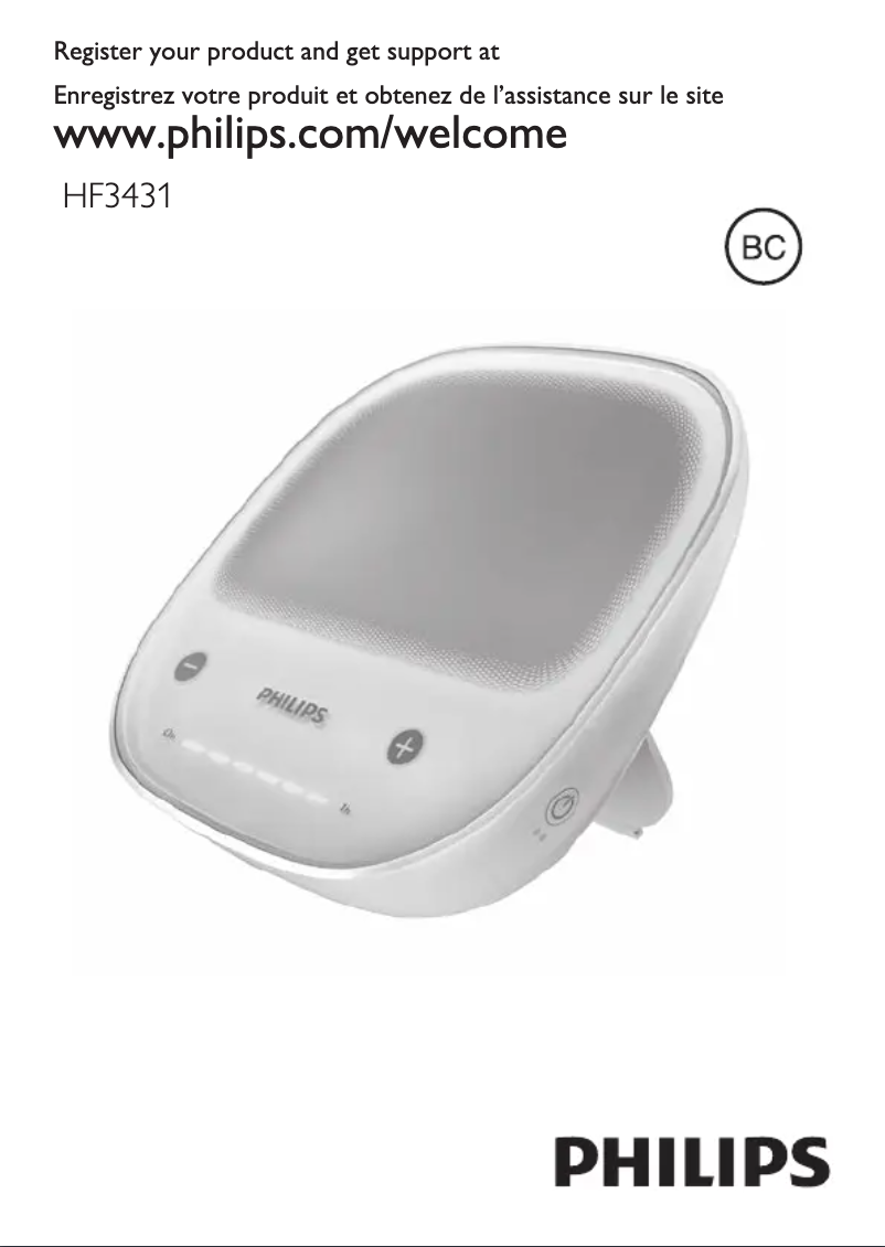 Imagen de la primera página del manual del dispositivo goLITE BLU HF3431