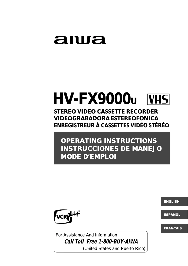 Page 1 de la notice Manuel utilisateur Aiwa HV-FX9000