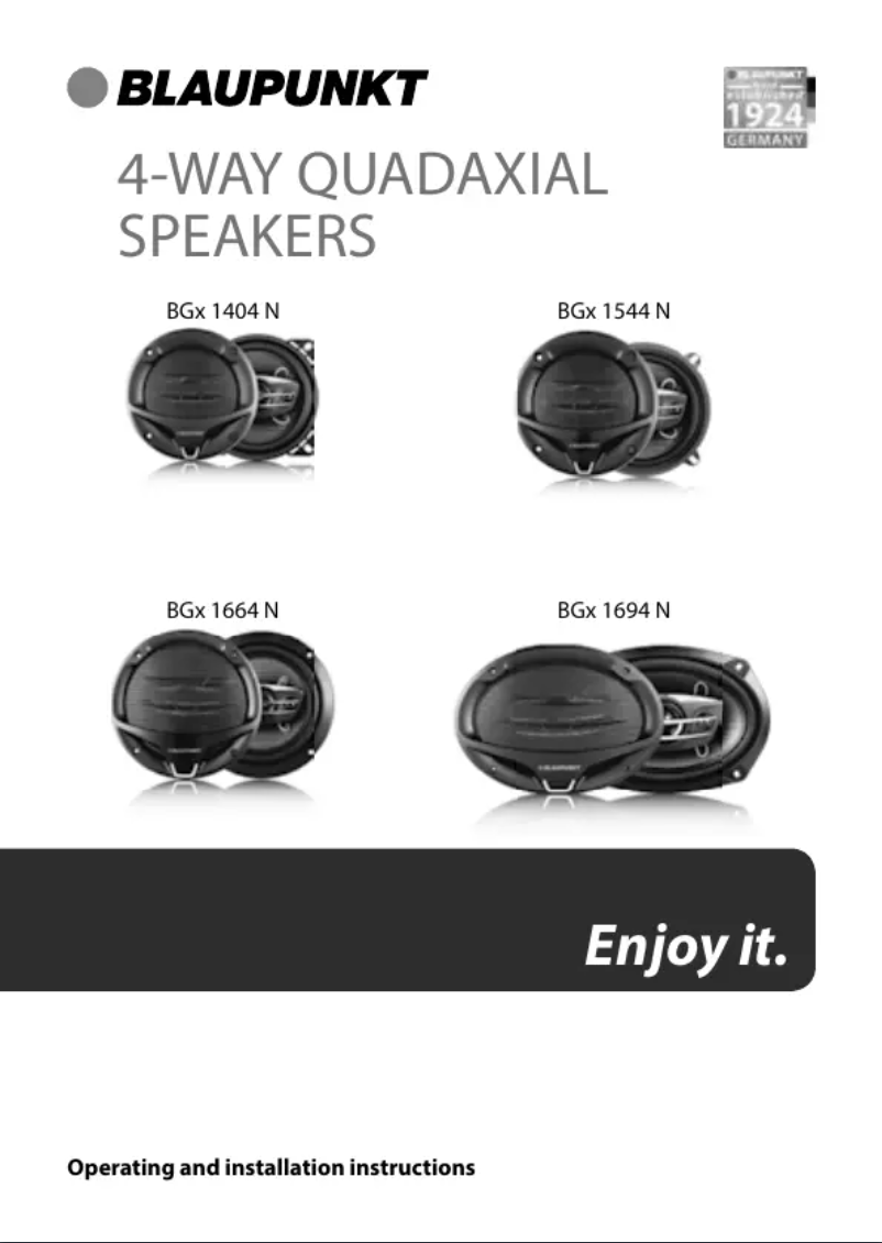 Page 1 de la notice Manuel utilisateur Blaupunkt BGx 1664 N