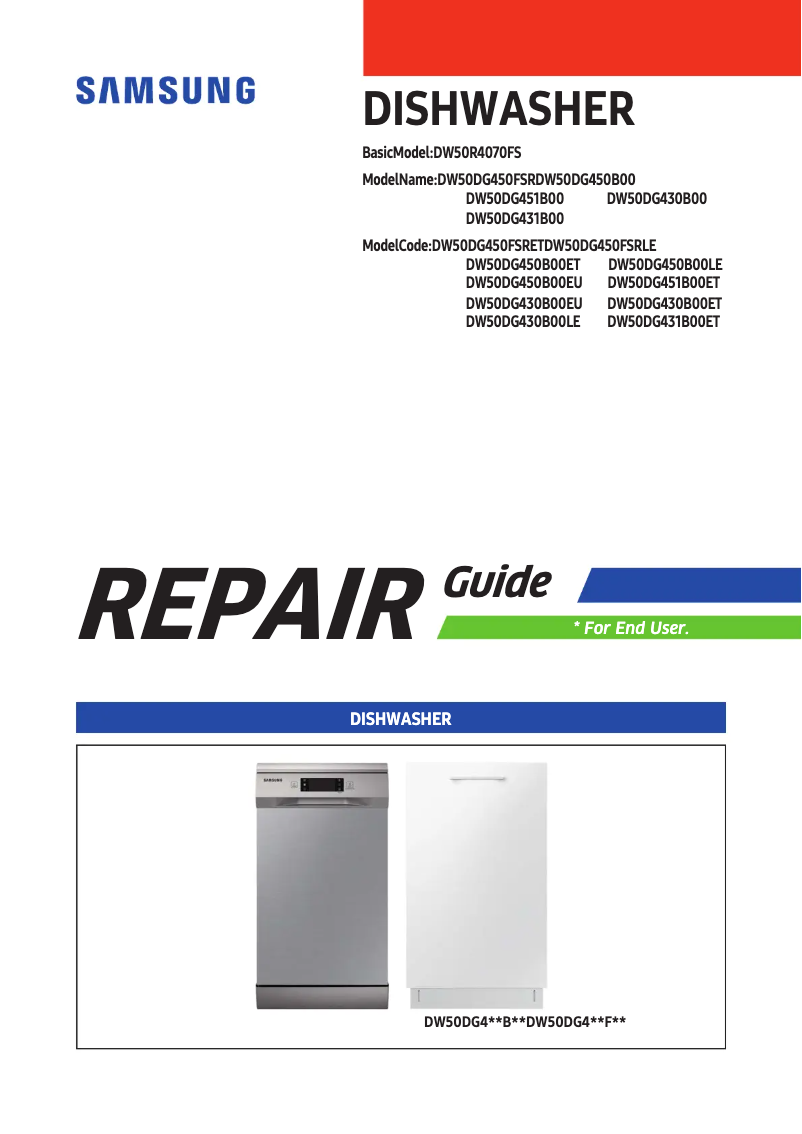 Image de la première page du manuel de l'appareil DW50DG4