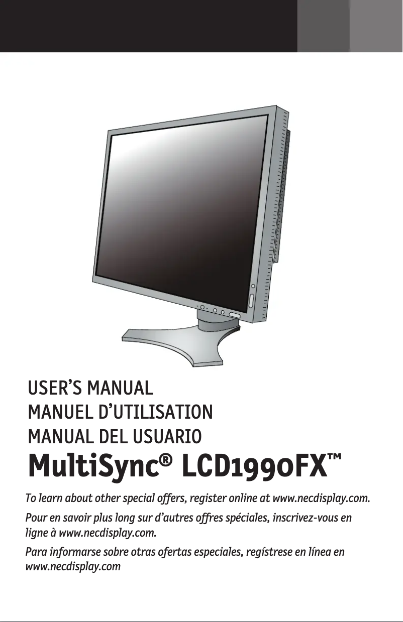 Image de la première page du manuel de l'appareil MultiSync LCD1990FX