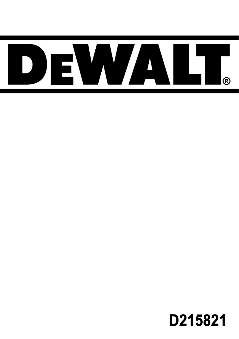 Page n°1 - Manuel utilisateur DeWalt D215821