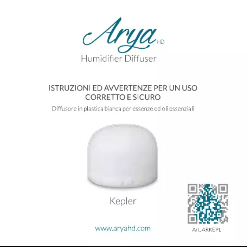 Page 1 de la notice Manuel utilisateur Arya HD Kepler