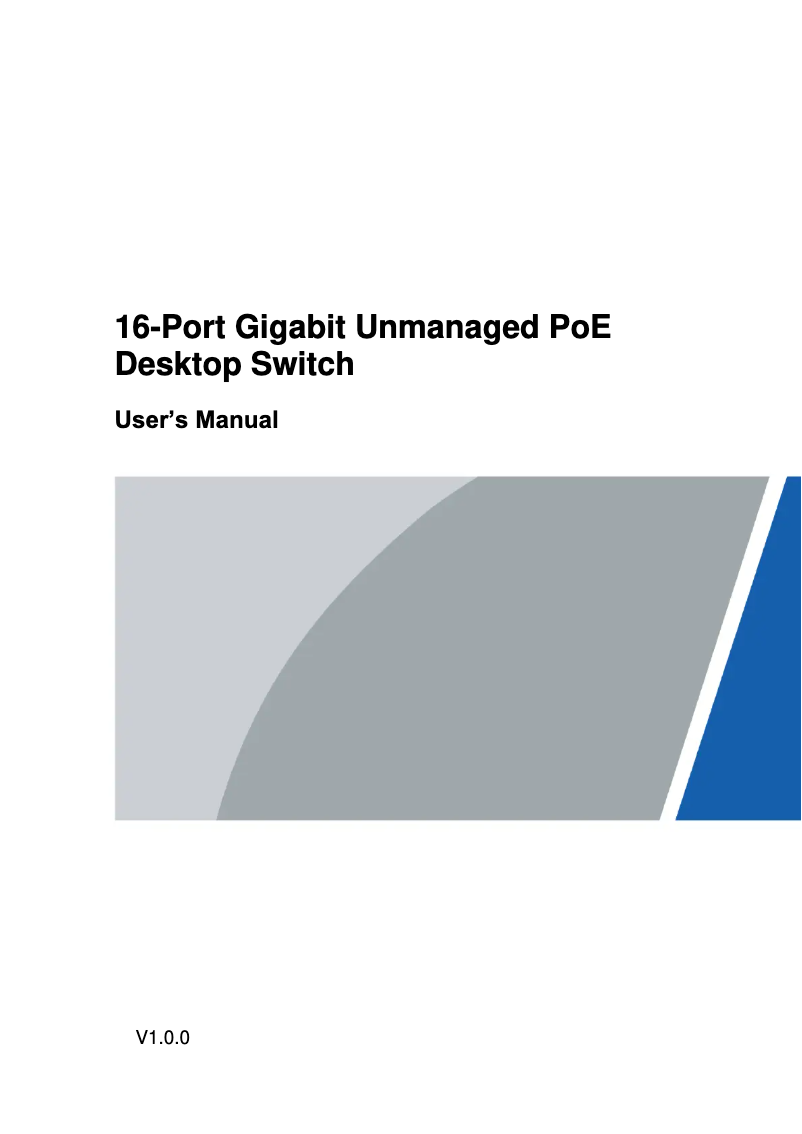 Page 1 de la notice Manuel utilisateur Dahua Technology PFS3016-16GT-190