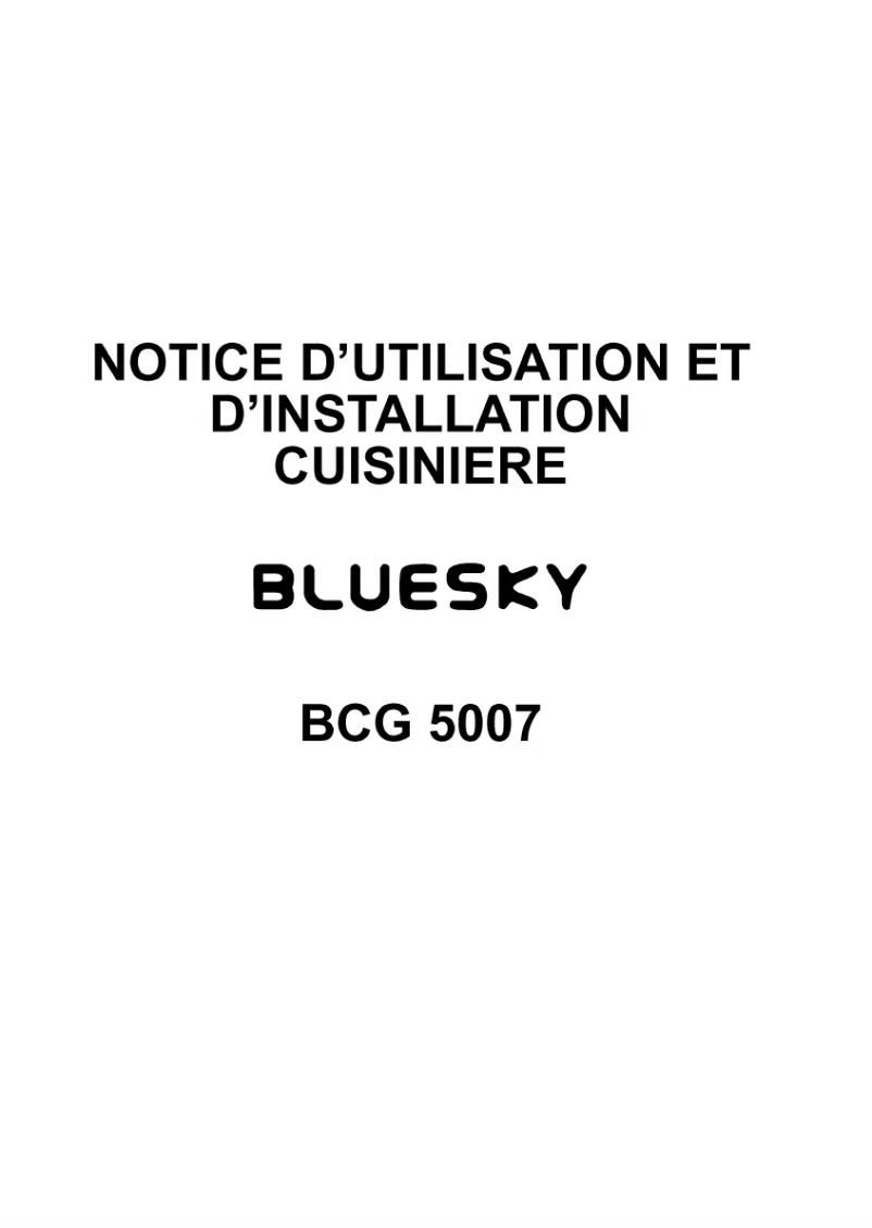 Image de la première page du manuel de l'appareil BCG 5007