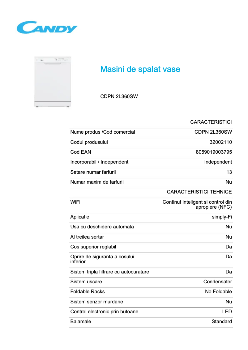 Image de la première page du manuel de l'appareil CDPN 2L360SW