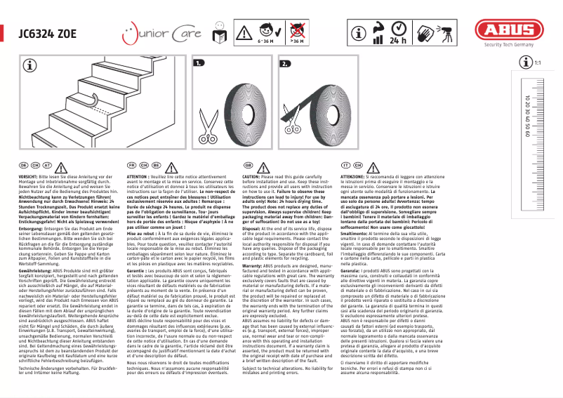 Page n°1 - Manuel utilisateur Abus JC6324 ZOE