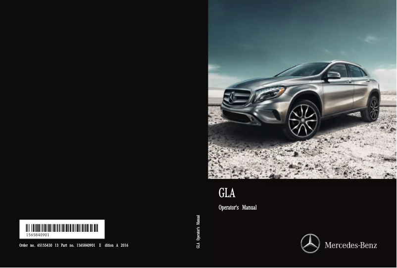 Image de la première page du manuel de l'appareil GLA-Class (2017)