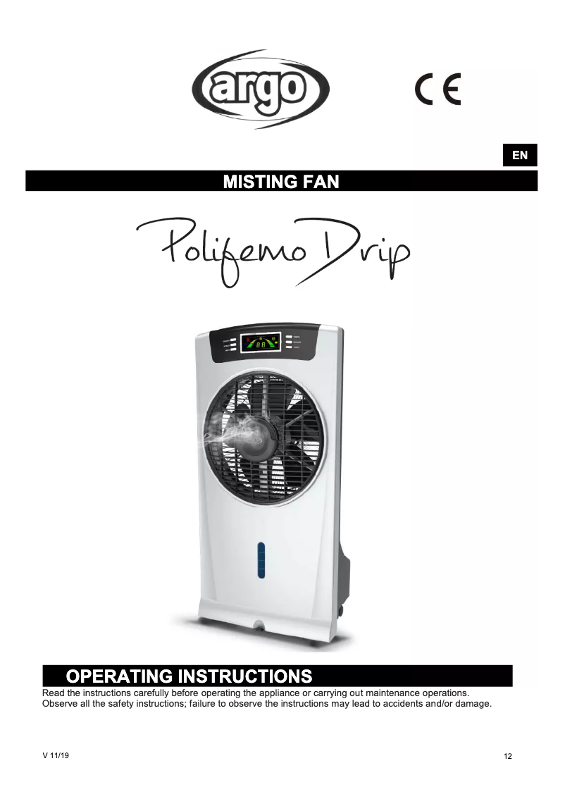 First page image of the manual for Polifemo Drip