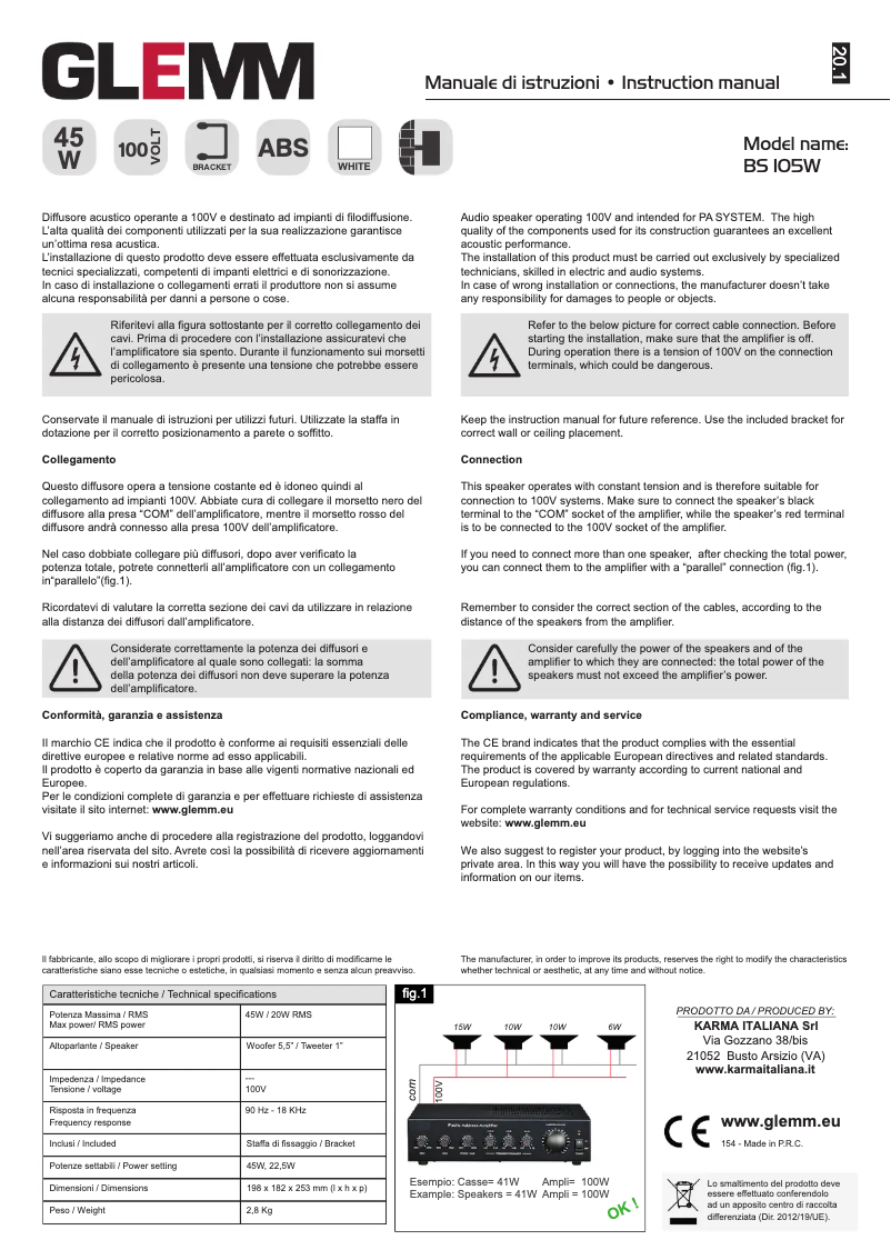 Image de la première page du manuel de l'appareil BS 105W