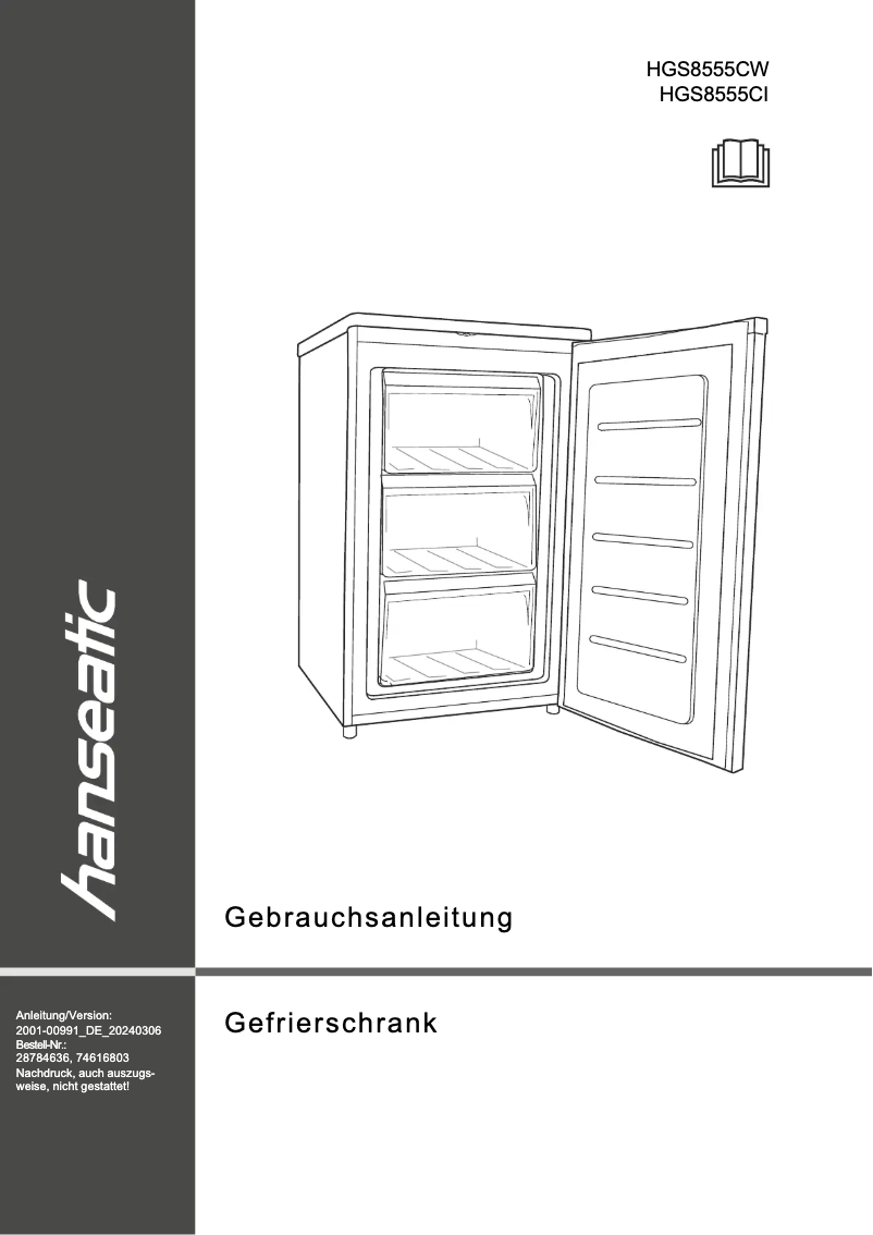 Página 1 del manual Manual de usuario Hanseatic HGS8555CW