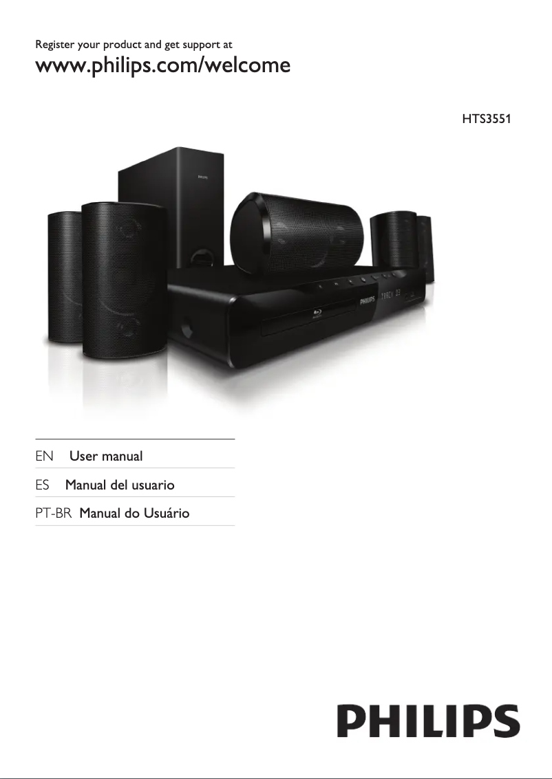 Page 1 de la notice Manuel utilisateur Philips Immersive Sound HTS3551