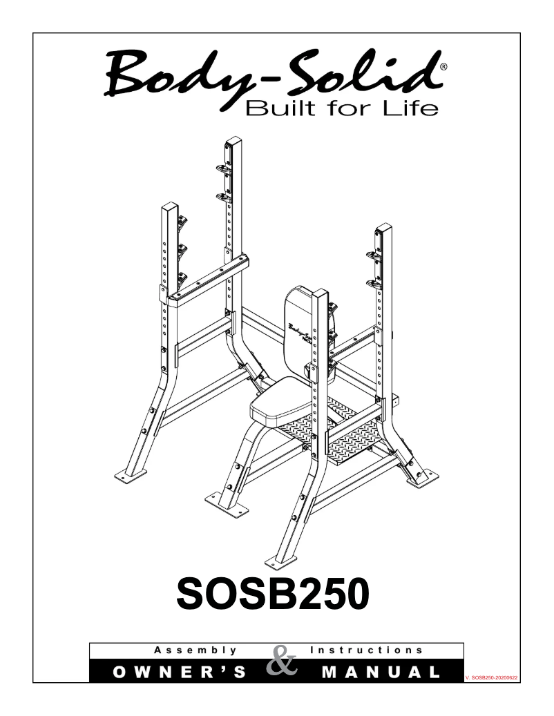 Page 1 de la notice Instructions / montage Body-Solid SOSB250