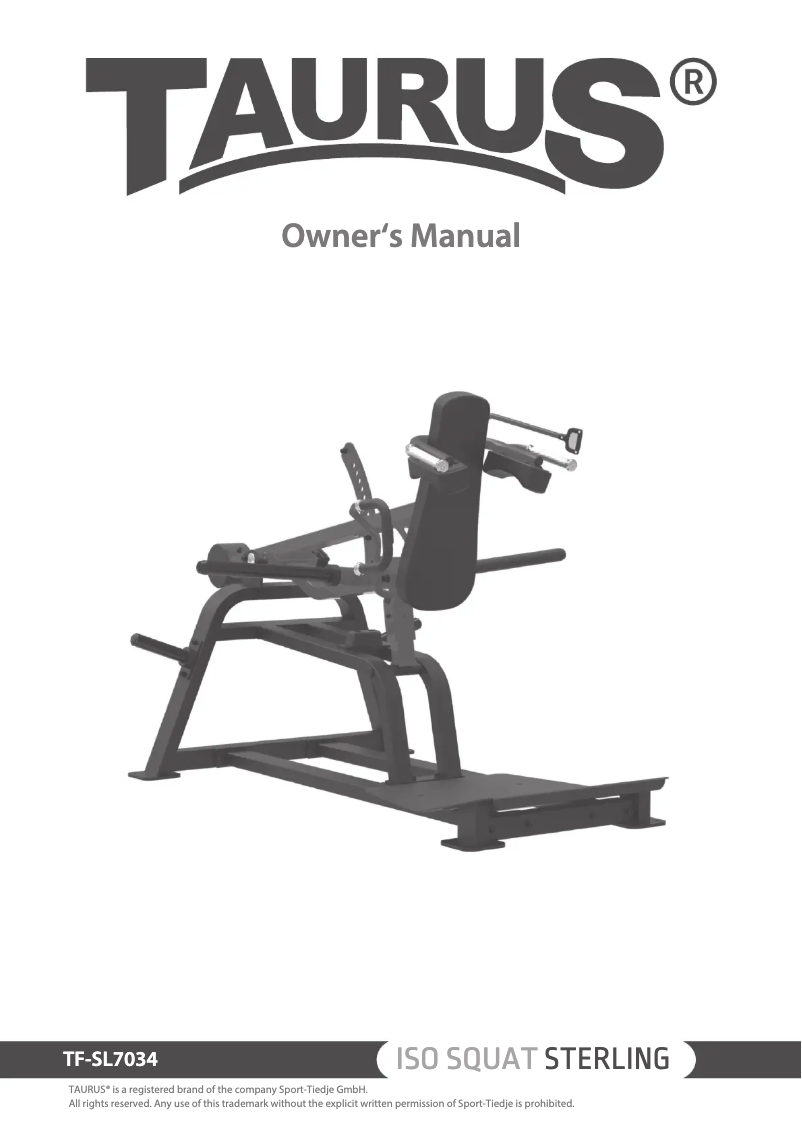 Imagen de la primera página del manual del dispositivo V-Squat Sterling