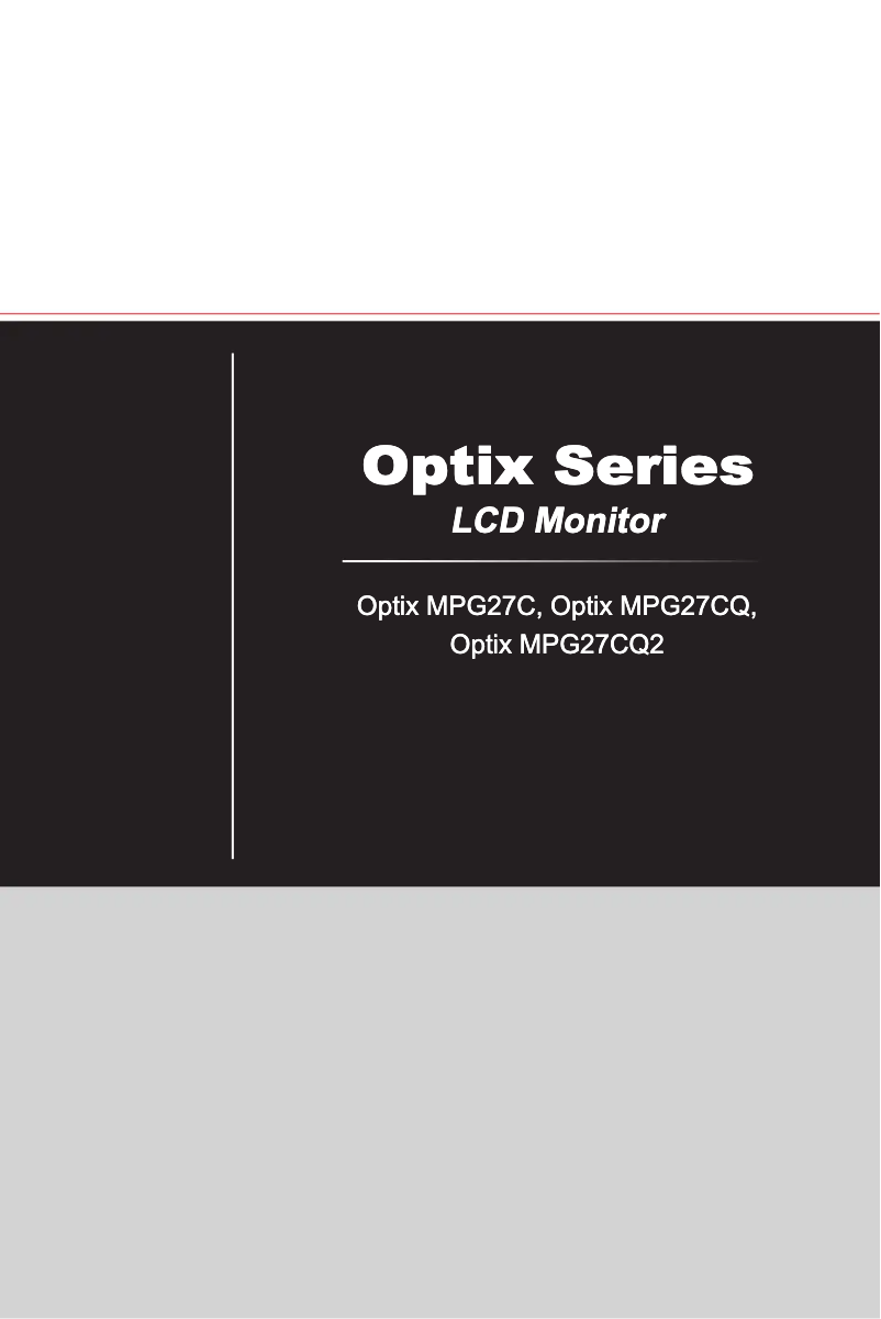 Page 1 de la notice Manuel utilisateur MSI Optix MPG27C-007