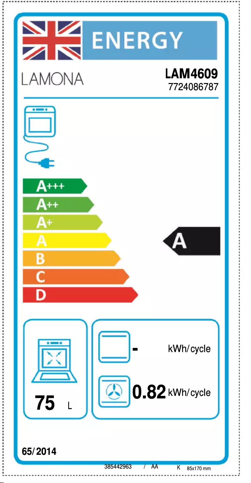 Page n°1 - Label énergétique Lamona LAM4609