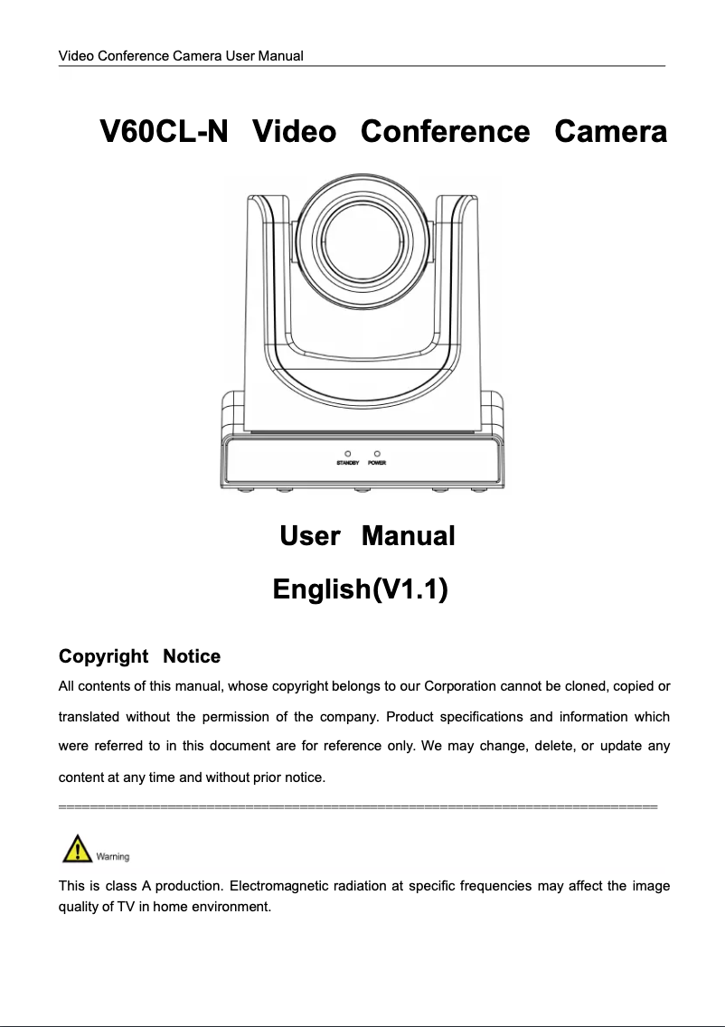 Page 1 de la notice Manuel utilisateur Edis V60CLN