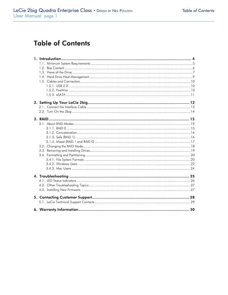 Image de la première page du manuel de l'appareil 2big Quadra Enterprise