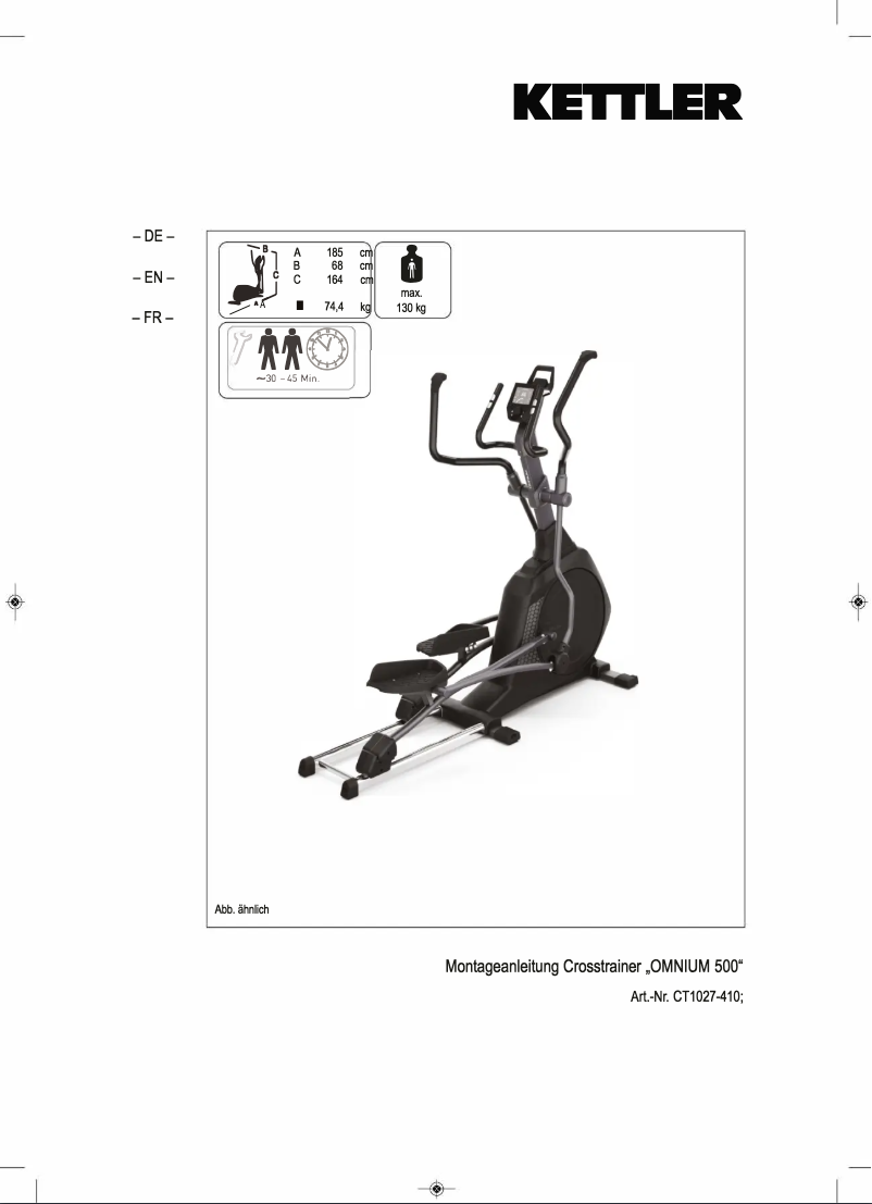 Page n°1 - Manuel utilisateur Kettler Omnium 500