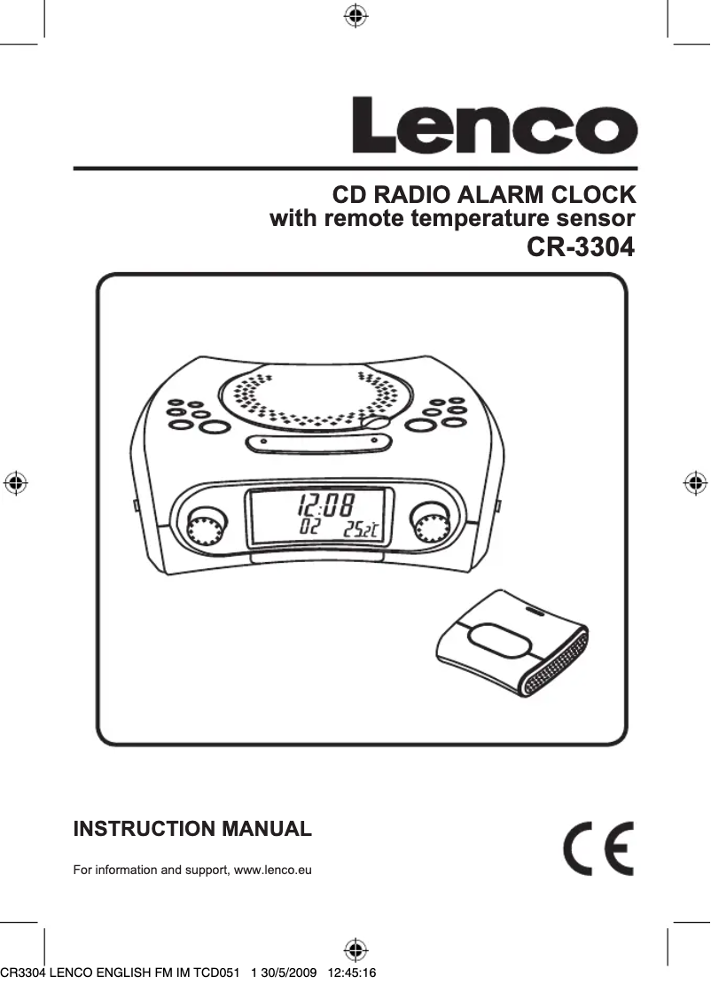 Page 1 de la notice Manuel utilisateur Lenco CR-3304