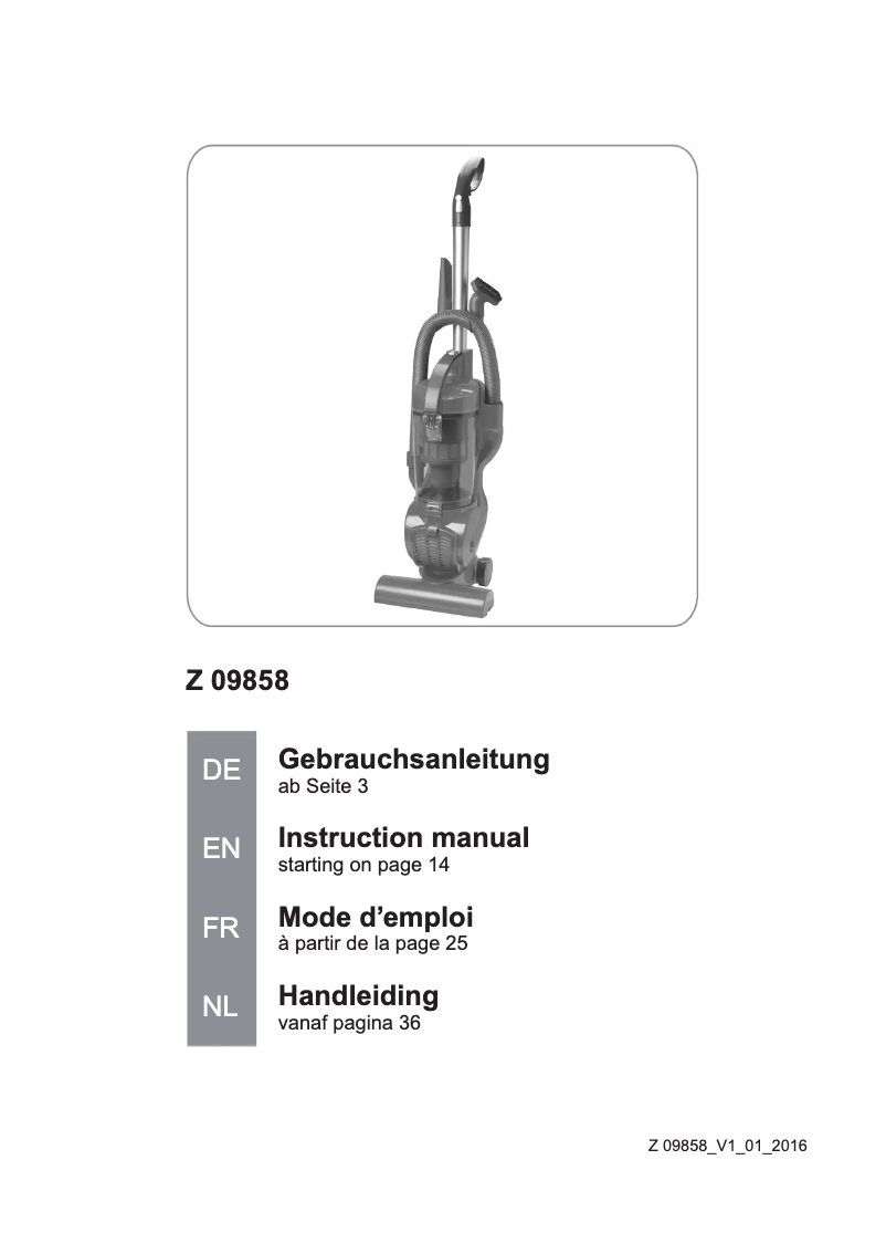 Image de la première page du manuel de l'appareil Z 09858