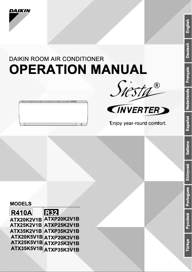 Page 1 de la notice Guide d'installation Daikin ATX25K2V1B