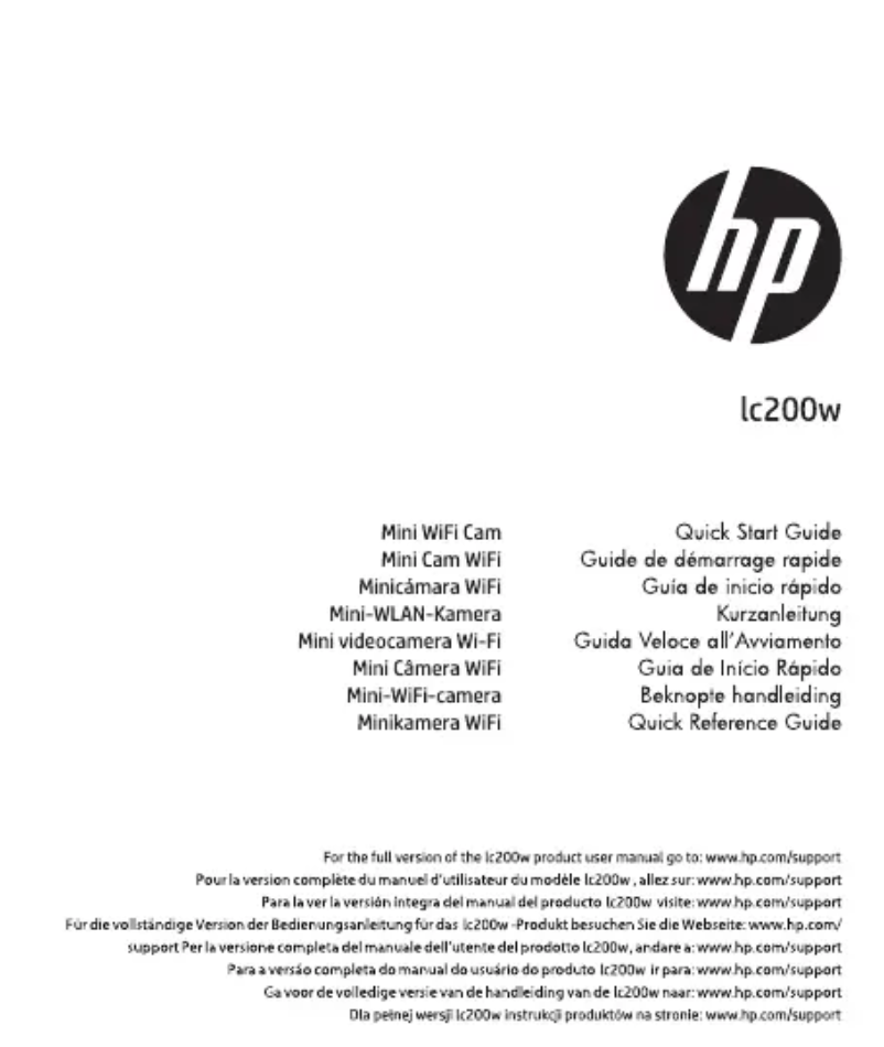Page n°1 - Manuel utilisateur HP LC200W