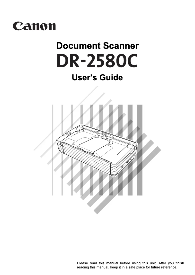 Page 1 de la notice Manuel utilisateur Canon imageFORMULA DR-2580C