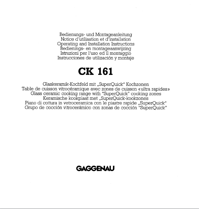 Image de la première page du manuel de l'appareil CK 161-115